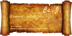 Cserni Jolán névjegykártya