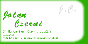 jolan cserni business card